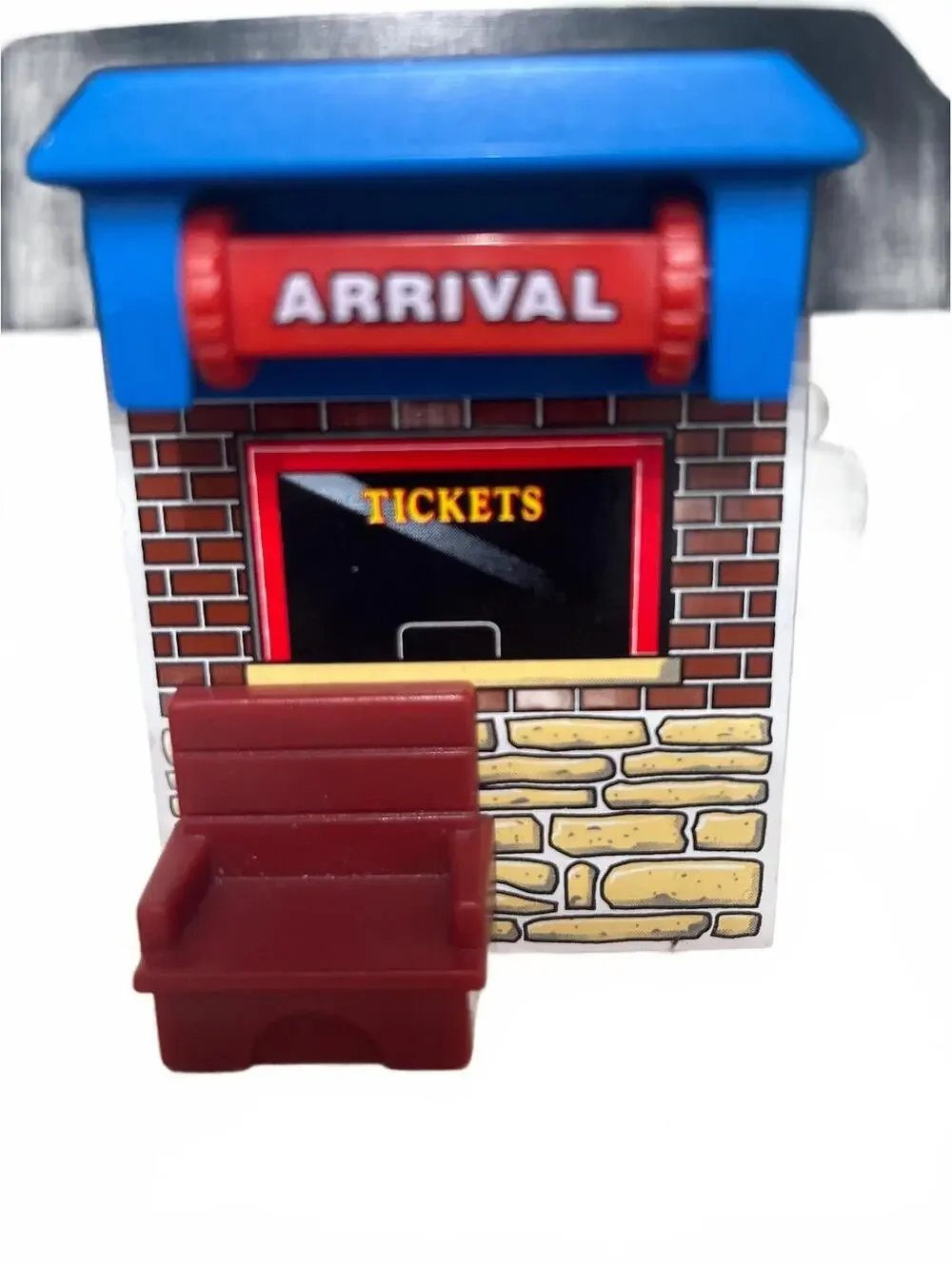 Ticket Booth Station Thomas & Friends Wooden Railway Departure Sign with Bench